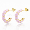 Brass Stud Earrings EJEW-S209-10-2