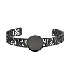304 Stainless Steel Blank Cuff Bangle Bases with Flat Round Tray SA-CBA82C8-04A-EB-2