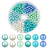 ARRICRAFT 300Pcs 6 Colors Baking Painted Pearlized Glass Pearl Round Beads HY-AR0001-07-1