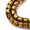 Electroplated Natural Lava Rock Beads Strands G-A256-D01-01E-2