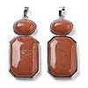 Natural Red Jasper Human Body Shaped Pendants G-P552-03P-08-1