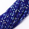 Half AB Color Plated Faceted Rondelle Glass Bead Strands EGLA-L007-F09-4mm-1