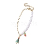 5Pcs 5 Styles Christmas Acrylic Imitated Pearl & Paperclip Chain Bracelets BJEW-JB10383-3