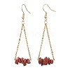 304 Stainless Steel with Natural Red Jasper Dangle Earrings EJEW-JE06010-11-1