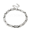 304 Stainless Steel Rectangle Link Chains Bracelets for Men & Women BJEW-D042-44P-4