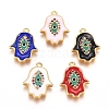 Brass Micro Pave Cubic Zirconia Charms KK-G391-04G-1