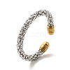 304 Stainless Steel Popcorn Chain Open Cuff Bangle BJEW-P283-11M-4