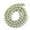 UV Plating Pearlized Glass Pearl Beads Strands GLAA-F128-01A-T14-4