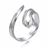 Non-Tarnish 304 Stainless Steel Snake Wrap Open Cuff Ring for Women RJEW-T023-78P-3