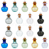 BENECREAT 18Pcs 9 Color Transparent Glass Wish Bottle Pendants GLAA-BC0001-28-1