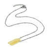 Electroplated Natural Quartz Crystal Prism Pendant Necklaces NJEW-JN05029-02-5