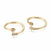 Brass Micro Pave Clear Cubic Zirconia Peg Bails Cuff Finger Ring Settings X-KK-T056-117G-NF-1