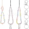 Olycraft 3Pcs 3 Style Transparent Acrylic Beads and Glass Seed Beads Mobile Strap KEYC-OC0001-18-1