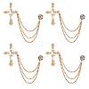 Cross Alloy Rhinestone Lapel Pin Backs JEWB-WH0051-057G-1