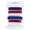 18 Yards 6 Styles Independence Day Polyester & Polycotton Ribbons Sets SRIB-A015-02B-01-4