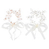 GOMAKERER 2Pcs 2 Colors Wedding Bridal Flower ABS Plastic Imitation Pearl Headband OHAR-GO0001-09-1