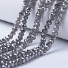 Electroplate Glass Beads Strands EGLA-A034-J4mm-Y01-3