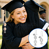 2Pcs 2 Styles Brass & Alloy Heart Wing Graduation Tassel Memorial Photo Charms HJEW-PH02195-01-5