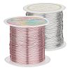 Fingerinspire 2 Rolls 2 Colors Round Copper Craft Wire Copper Beading Wire CWIR-FG0001-03B-1