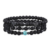 Volcano Stone Black Matte Black Gallstone Wood Beads Bracelet Set Combination Hip Hop Elastic Bracelet Bracelet Bracelet WQ1083-8-1