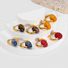 French Vintage Natural Carnelian Hoop Earrings AC0177-1-3