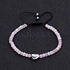 Natural Rose Quartz Braided Beaded Bracelets PW-WG7DEFA-11-1