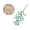 6Pcs 6 Colors Glass Seed Beaded Flower Big Pendants PALLOY-MZ01184-3
