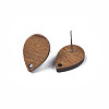 Walnut Wood Stud Earring Findings LS-X-MAK-N033-007-4