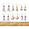 Halloween Theme Alloy & Imitation Jade Acrylic Dangle Earrings EJEW-FS00004-5