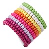 Acrylic Rondelle Beaded Stretch Bracelets Set BJEW-JB11020-02-3