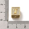 Brass Cubic Zirconia Beads KK-Q818-01J-G-3