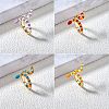4Pcs 4 Colors Snake Golden Cuff Rings for Women RJEW-SZ0001-04B-2