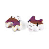 UV Plating Opaque Printed Acrylic European Beads OACR-N153-06C-2
