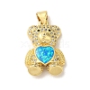 Rack Plating Brass Micro Pave Clear Cubic Zirconia Pendants KK-P268-05B-G02-1