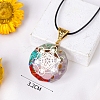 Resin with Gemstone inside 7 Chakra Pendant Necklaces PW-WG74B6A-04-1