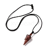 Natural Red Jasper Pendants Necklaces NJEW-E140-A15-2