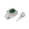 Brass Micro Pave Cubic Zirconia Box Clasps KK-P291-36P-2