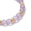 Natural Amethyst Beaded Stretch Rings for Women RJEW-JR00868-02-4