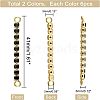 SUPERFINDINGS 12Pcs 2 Colors Brass Micro Pave Cubic Zirconia Connector Charms KK-FH0004-50-2