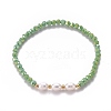 Faceted Glass Beaded Stretch Bracelets BJEW-JB05486-3