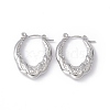 Non-Tarnish 304 Stainless Steel Textured Oval Hoop Earrings for Women EJEW-G314-08P-1