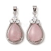 Natural Rose Quartz Pendants G-A095-02P-03-1