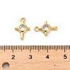 Brass Cubic Zirconia Charms KK-D300-07G-3