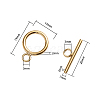 PVD Vacuum Plating 304 Stainless Steel Ring Toggle Clasps STAS-CJ0001-46-2