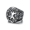 Retro 316 Stainless Steel Tree of Life Finger Rings FIND-PW0020-09C-1