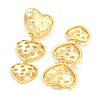 Hollow Heart Rack Plating Brass Dangle Stud Earrings EJEW-A028-10G-2