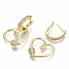 Brass Micro Pave Clear Cubic Zirconia Dangle Hoop Earrings EJEW-N011-18G-NF-2