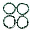Natural Malachite Beaded Stretch Bracelets BJEW-A045-01C-4