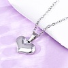 Heart 304 Stainless Steel Pendant Necklaces NJEW-H059-17P-2