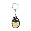 4Pcs 4 Styles Cartoon Bee PVC Plastic Keychain KEYC-JKC00663-4